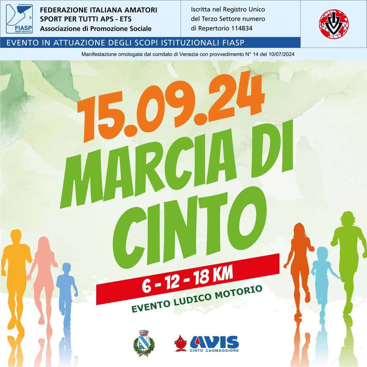 Evento Marcia di Cinto Locandina Marcia di Cinto - domenica 15 settembre ore 06:00 - 08:30