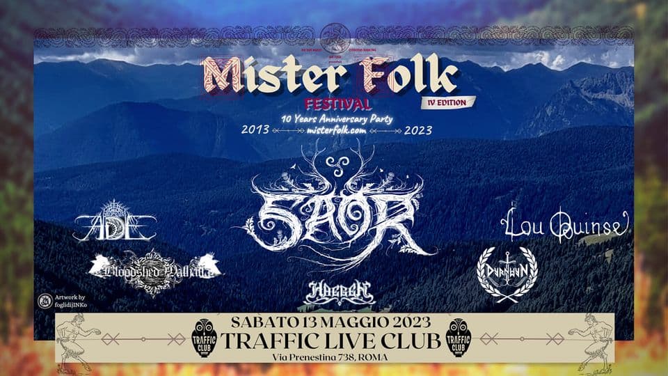 Mister Folk Fest 10 years anniversary w/ SAOR + guests at Traffic Live, Roma No photo description available.