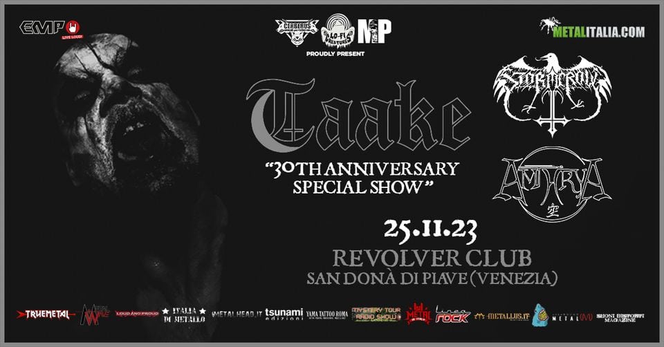 Evento Taake – 30th anniversary special show Revolver Club Locandina Taake – 30th anniversary special show Revolver Club - sabato 25 novembre ore 19:00 - 21:00