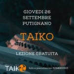TAIKO LEZIONE GRATUITA PUTIGNANO May be an image of text