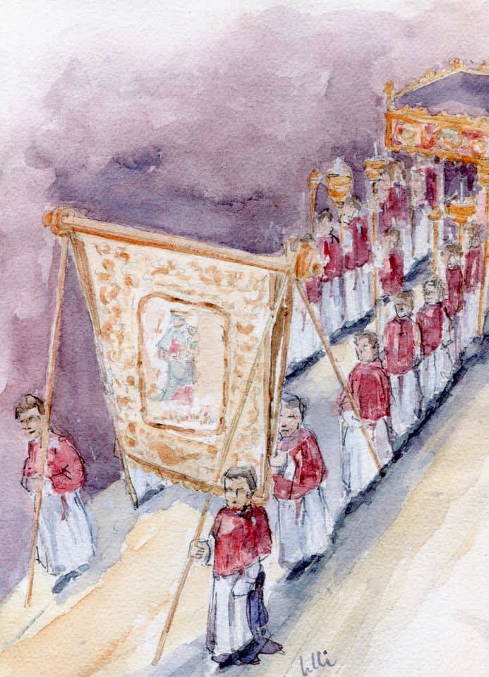 Un tesoro ritrovato: La Processione di Capriano arte, fede e tradizione May be an image of text