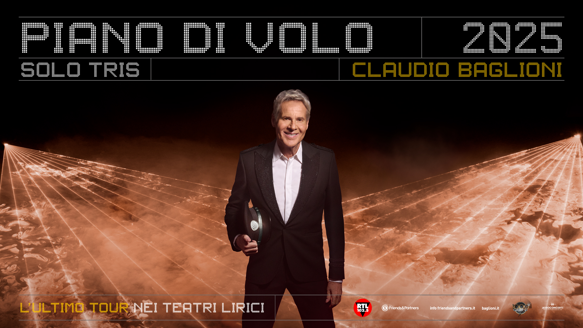 Claudio Baglioni 26-27-28 Novembre 2025 Teatro Rendano Cosenza May be an image of 1 person, piano and text