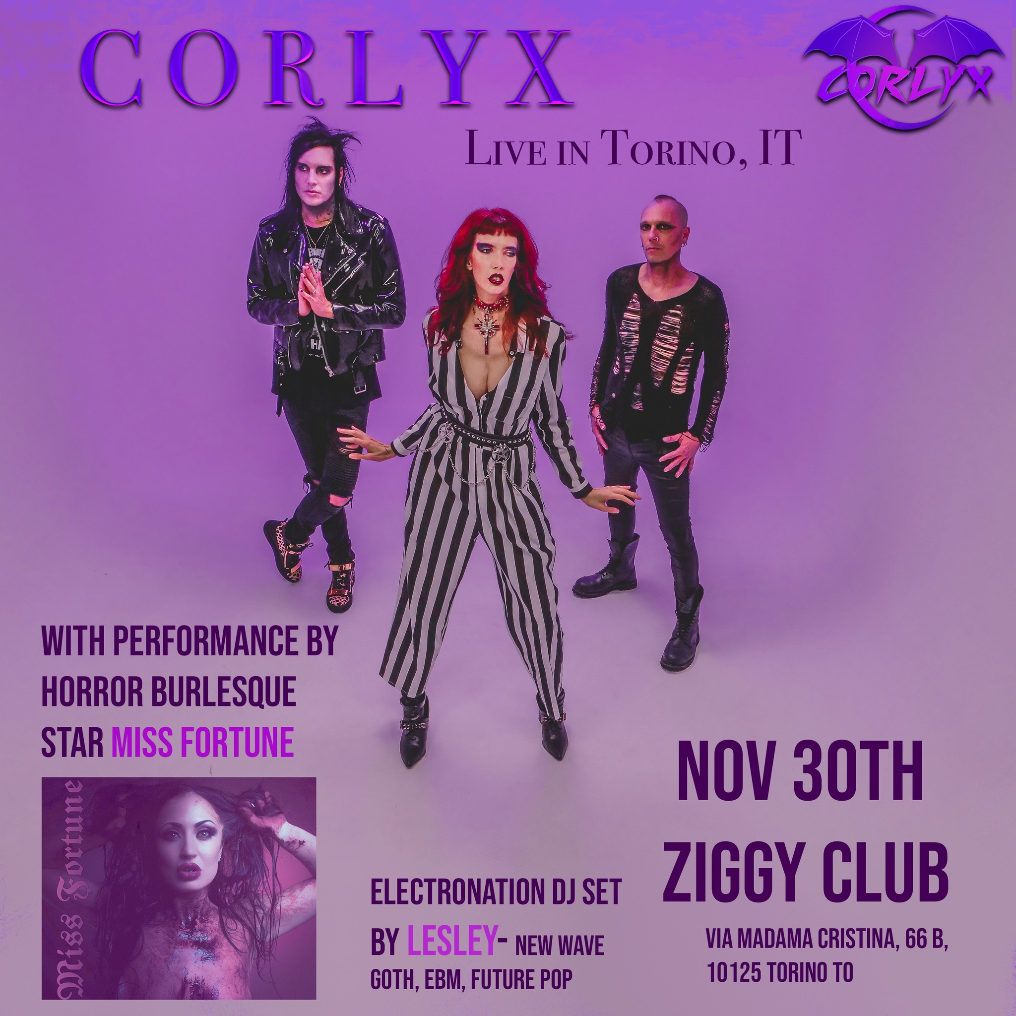 Corlyx Live In Torino + ElectroNation Party May be an image of 4 people and text
