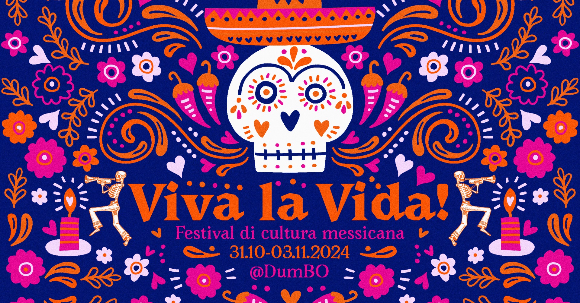 Evento VIVA LA VIDA Festival di cultura messicana Locandina VIVA LA VIDA Festival di cultura messicana - da giovedì 31 ottobre - domenica 3 novembre 2024 ore 18:00 ore 23:00