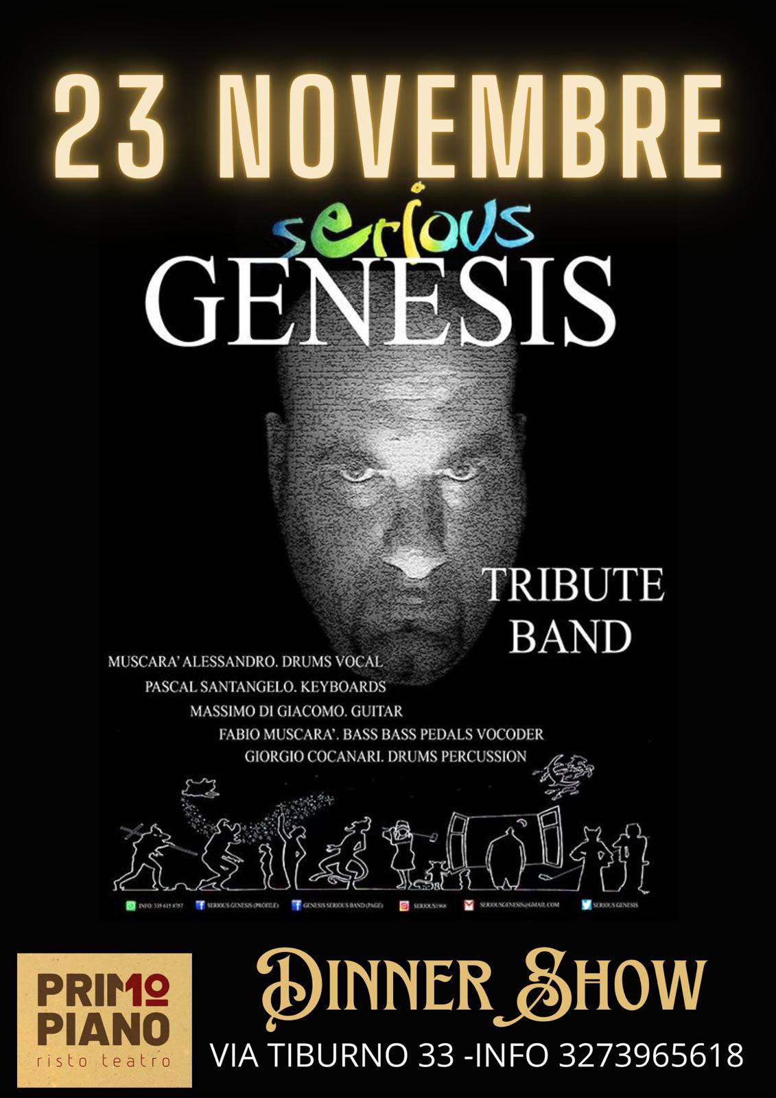 🎸Genesis Tribute LIVE SHOW & DINNER 🎸 May be an image of 1 person and text