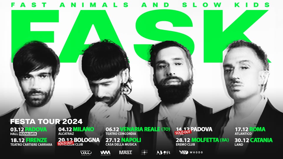 Evento Fast Animals and Slow Kids live a Bologna Locandina Fast Animals and Slow Kids live a Bologna - venerdì 20 dicembre ore 20:00 - 23:00