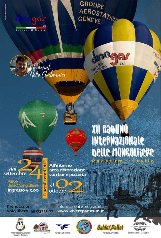 Evento Festival Internazionale delle Mongolfiere Locandina Festival Internazionale delle Mongolfiere - da sabato 24 settembre - domenica 2 ottobre 2022 ore 09:00 ore 19:00