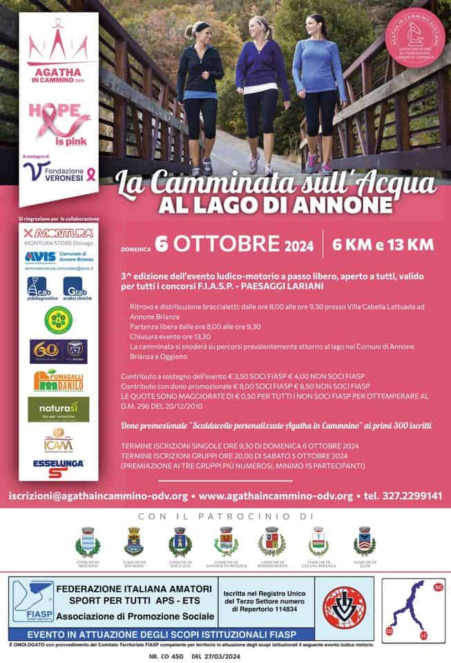 La Camminata sull’Acqua al Lago di Annone May be an image of 3 people and text