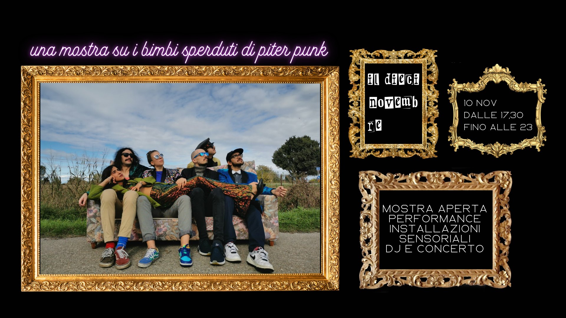 MOSTRA SU I BIMBI SPERDUTI DI PITER PUNK_mostra e non solo: un’esperienza multisensoriale May be an image of 3 people and text