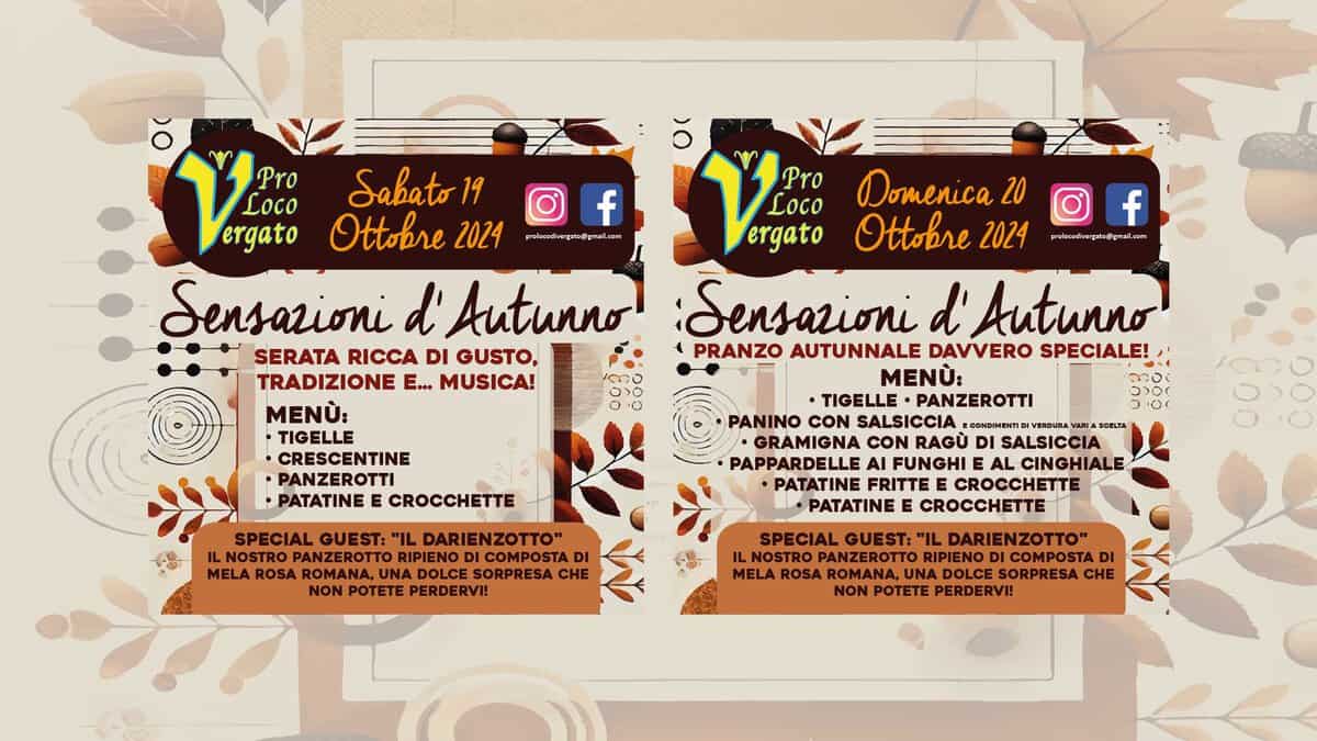 SENSAZIONI D’AUTUNNO 2024 May be a graphic of text