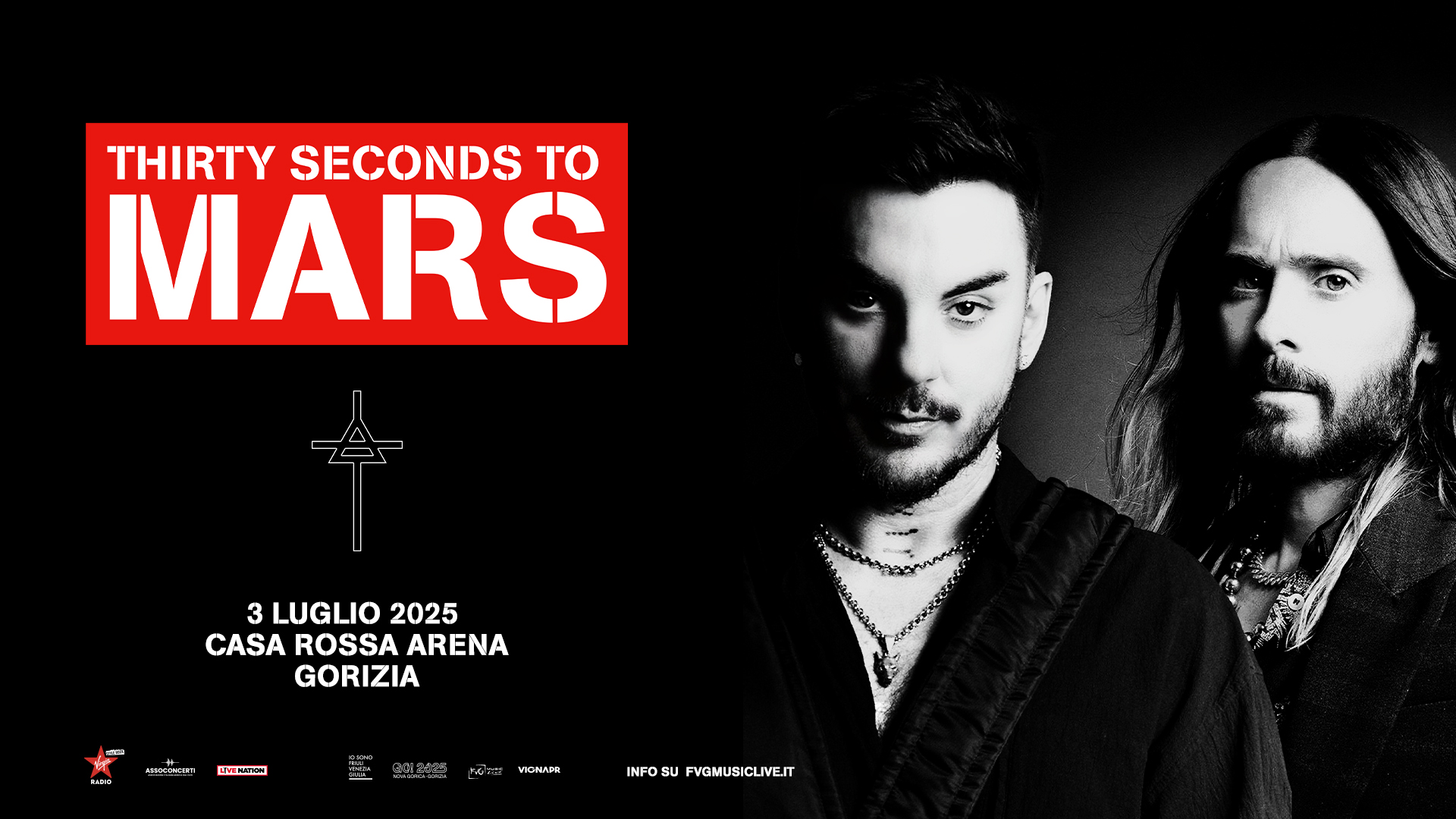 THIRTY SECONDS TO MARS ● GORIZIA – Casa Rossa Arena ● 03.07.2024 May be an image of 2 people and text