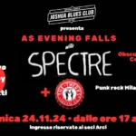 AS EVENING FALLS: SPECTRE + THE TWERKS + DJ set by FABIO BORGHETTI No photo description available.