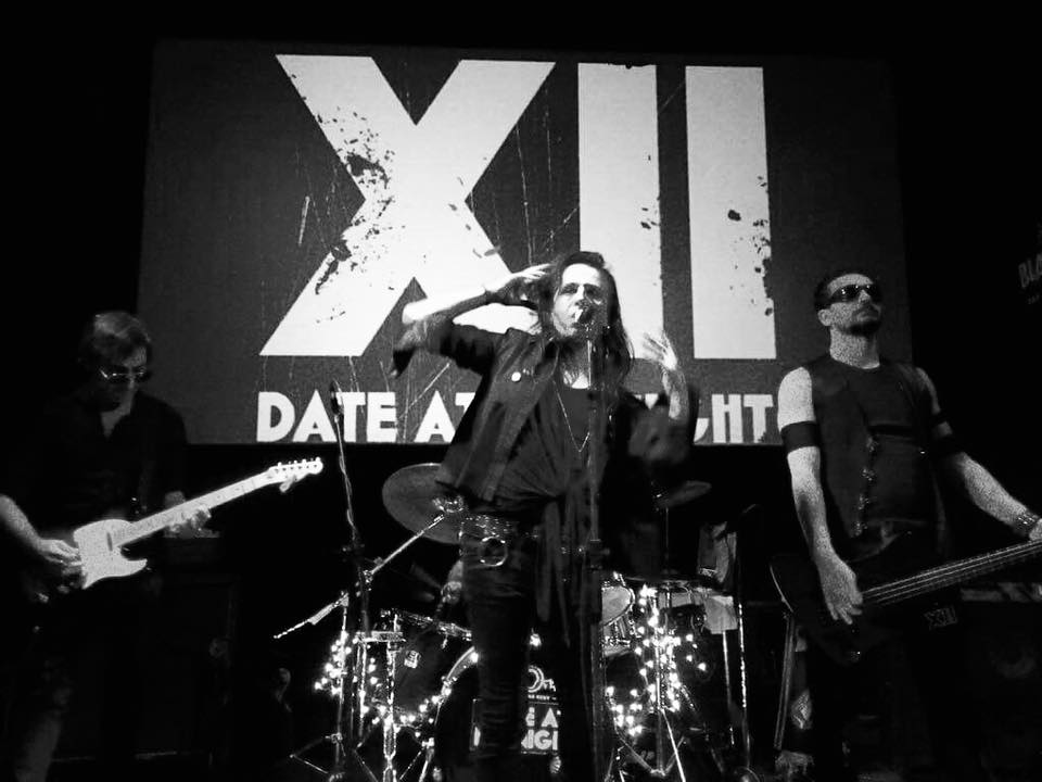 DATE AT MIDNIGHT – Gothic/Post Punk (Roma) // New Wave Generation By Clean Pee dj set May be a black-and-white image of 3 people, guitar and text