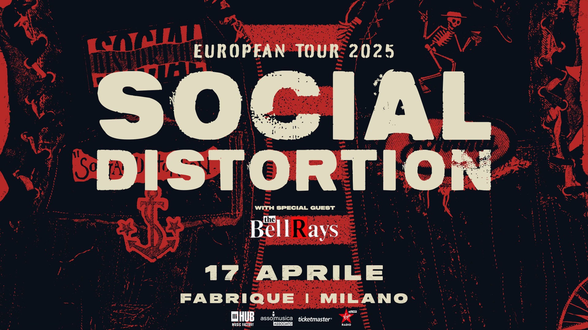 Social Distortion • Fabrique, Milano May be an image of text