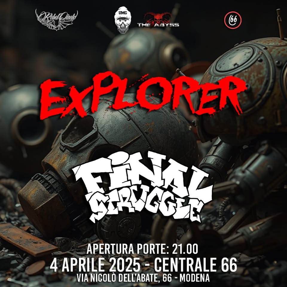 Evento Ural Explorer Final Struggle live – Centrale 66 Locandina Ural Explorer Final Struggle live – Centrale 66 - venerdì 4 aprile ore 21:30 - 23:30