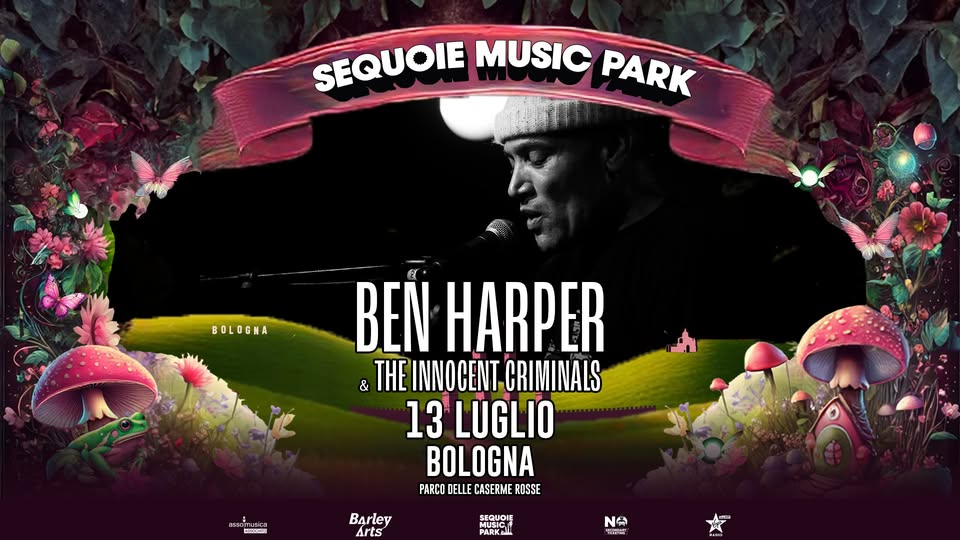 Ben Harper & The Innocent Criminals @ Sequoie Music Park May be an image of 1 person and text