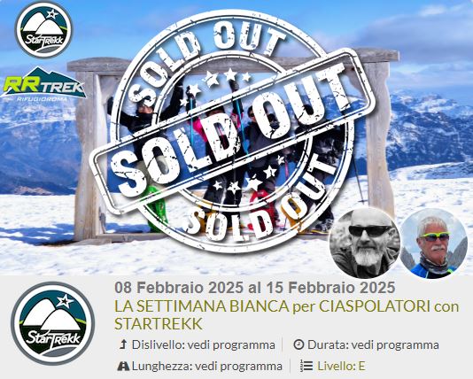 LA SETTIMANA BIANCA per CIASPOLATORI con STARTREKK May be an image of 4 people, people skiing and text
