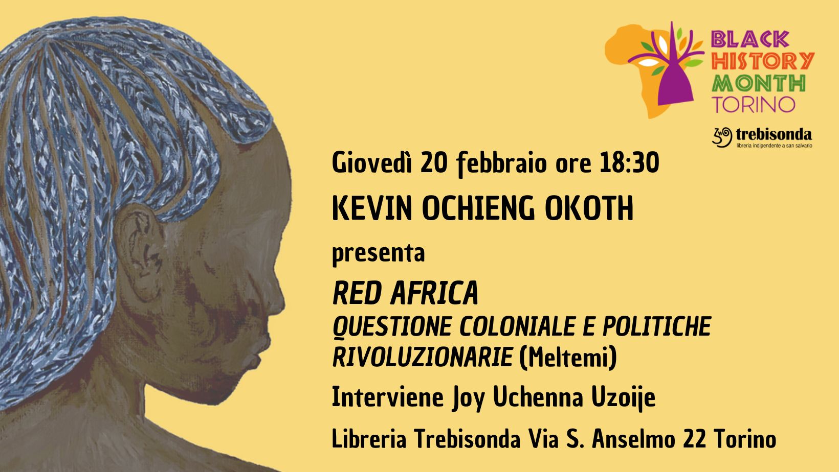 BHMTO25 | Kevin Ochieng Okoth presenta il libro “RED AFRICA” May be an illustration of one or more people, plaits and text