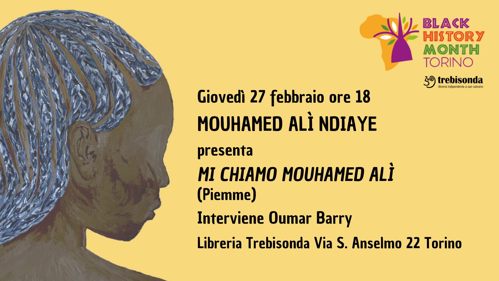 BHMTO25 | Mouhamed Alì Ndiaye presenta il libro “MI CHIAMO MOUHAMED ALI” May be a doodle of text