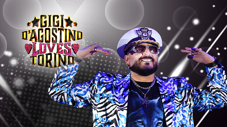 Gigi D’Agostino Loves Torino | Inalpi Arena May be a graphic of 1 person and text