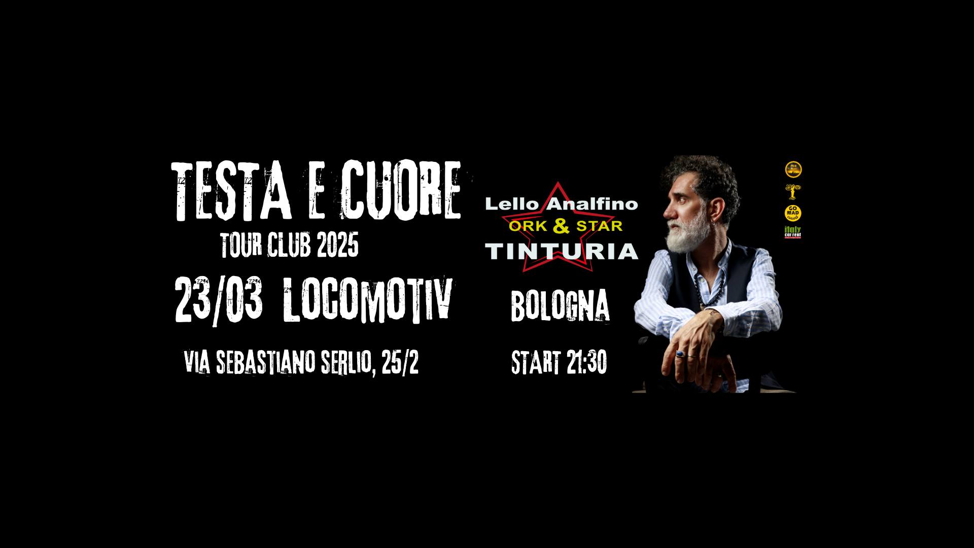 Lello Analfino & TINTURIA Orkestar Tour CLub 2025 BOLOGNA May be an image of 1 person and text
