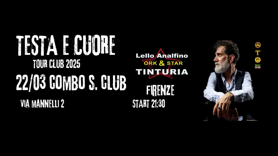 Lello Analfino & TINTURIA Orkestar Tour Club 2025 FIRENZE May be an image of 1 person and text