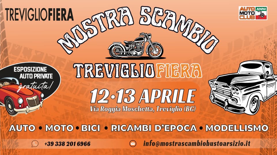 Evento Mostra Scambio Treviglio Locandina Mostra Scambio Treviglio - da sabato 12 aprile - domenica 13 aprile 2025 ore 06:30 ore 15:00