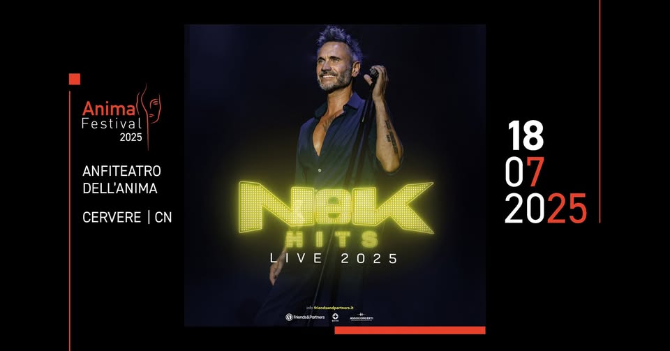Nek in Concerto – Anima Festival 2025 May be a graphic of 2 people and text
