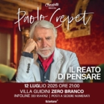 PAOLO CREPET “IL REATO DI PENSARE” PARCO VILLA GUIDINI ZERO BRANCO May be an image of 1 person and text