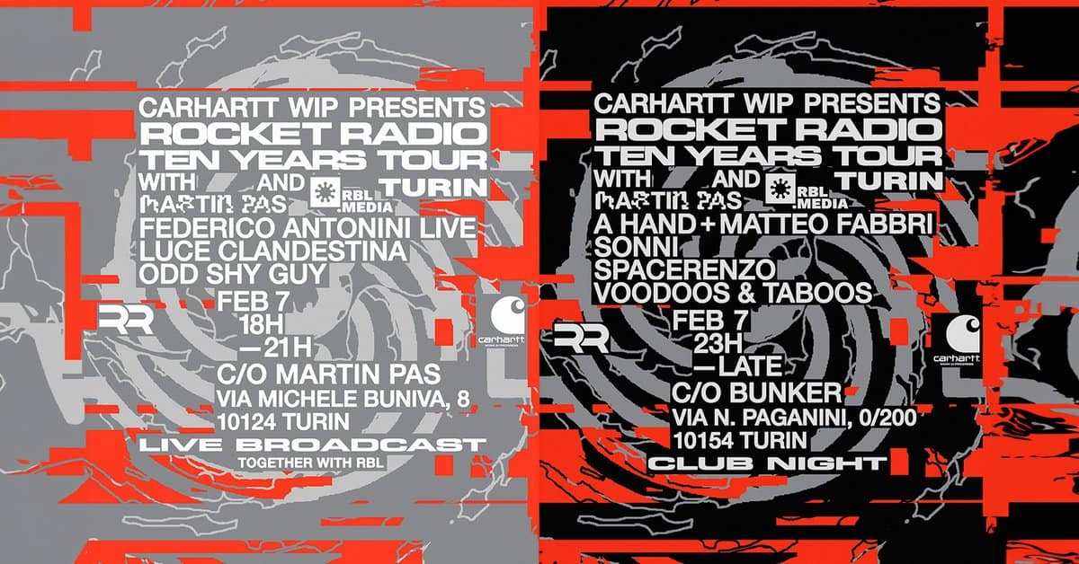 Carhartt WIP pres. RR 10 Years Anniversary Tour with Martin Pas & RBL May be an illustration of text