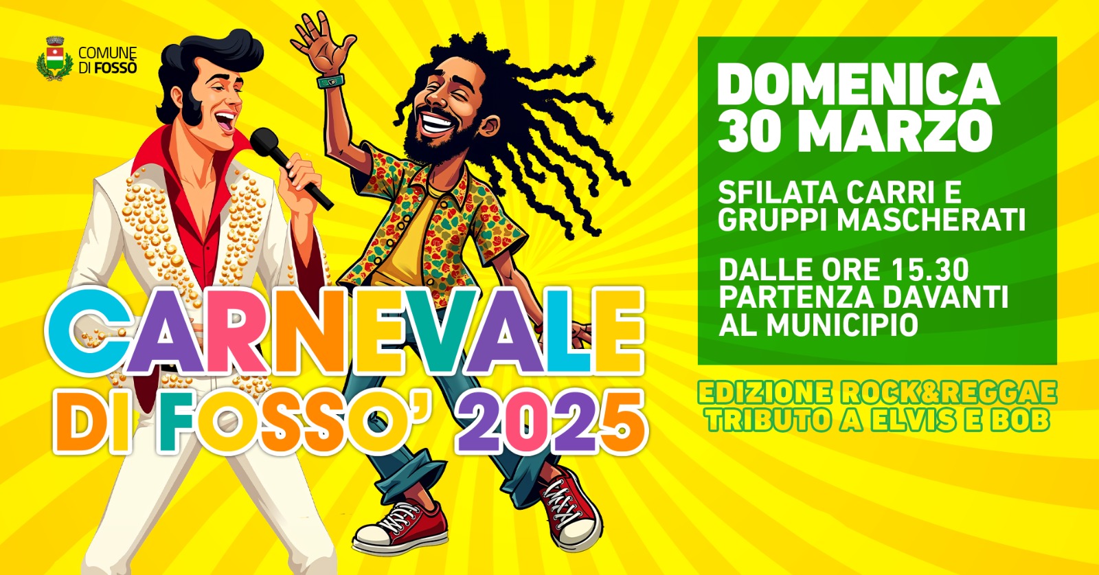 Evento Carnevale di Fosso’ 2025 Locandina Carnevale di Fosso’ 2025 - domenica 30 marzo ore 15:30 - 17:30