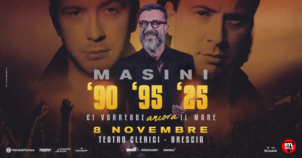 Marco Masini ’90 ’95 ’25 – CI VORREBBE ANCORA IL MARE May be an image of crowd