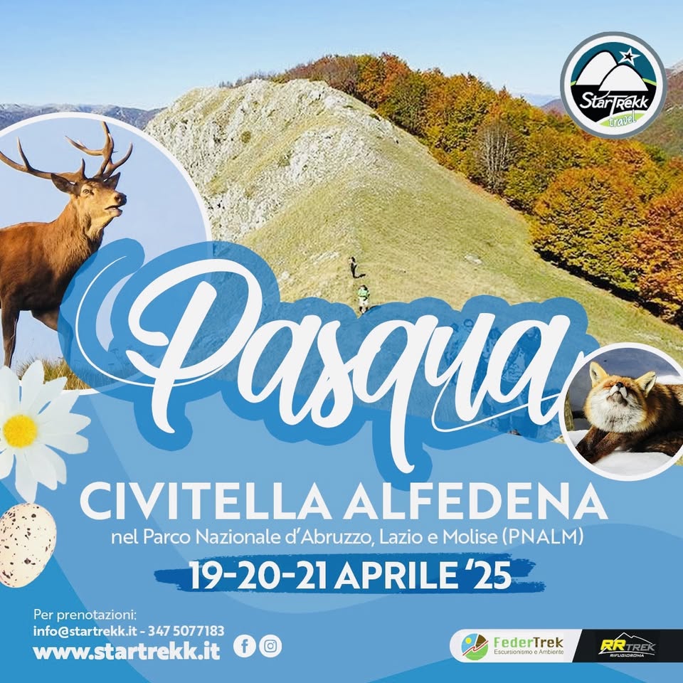 PASQUA NEL PARCO NAZIONALE D’ABRUZZO con STARTREKK May be an image of text