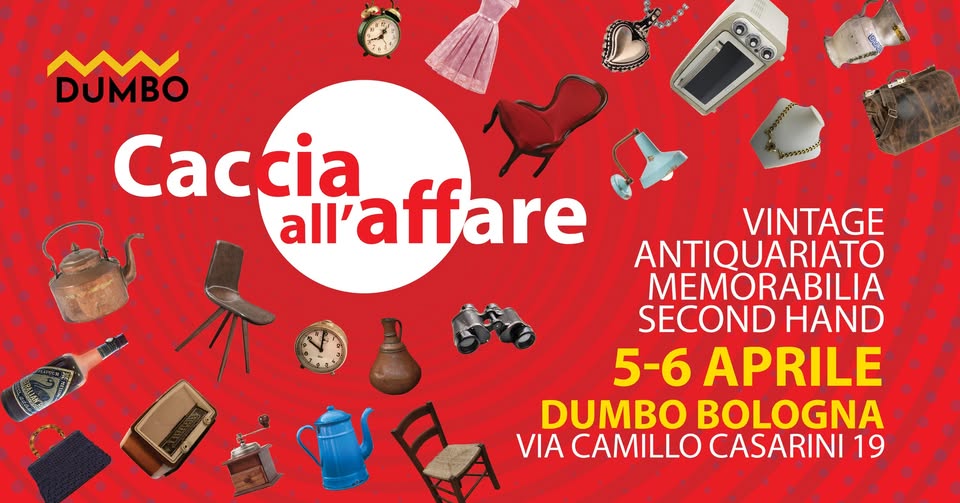 Evento Caccia all’Affare Vintage Antiquariato Second Hand Locandina Caccia all’Affare Vintage Antiquariato Second Hand - da sabato 5 aprile - domenica 6 aprile 2025 ore 10:00 ore 20:00