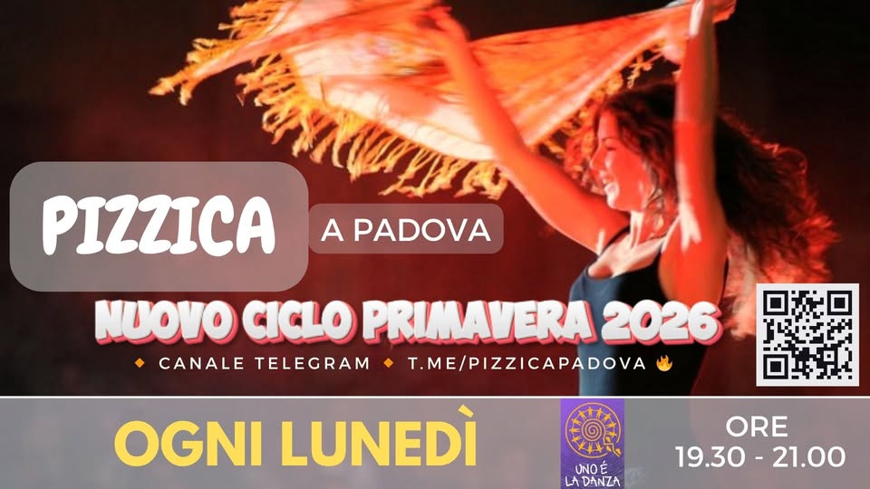 ⭐ PIZZICA a PADOVA!!! ⭐ Con IVAN RIZZOTTO ⭐ 😃 Potrebbe essere un'immagine raffigurante 5 persone, persone che ballano e il seguente testo "PIZZICA Con IVAN RIZZOTTO OGNI LUNEDÌ UNO DANZA PADOVA ORE 19.30-21.00 21.00 19.30"