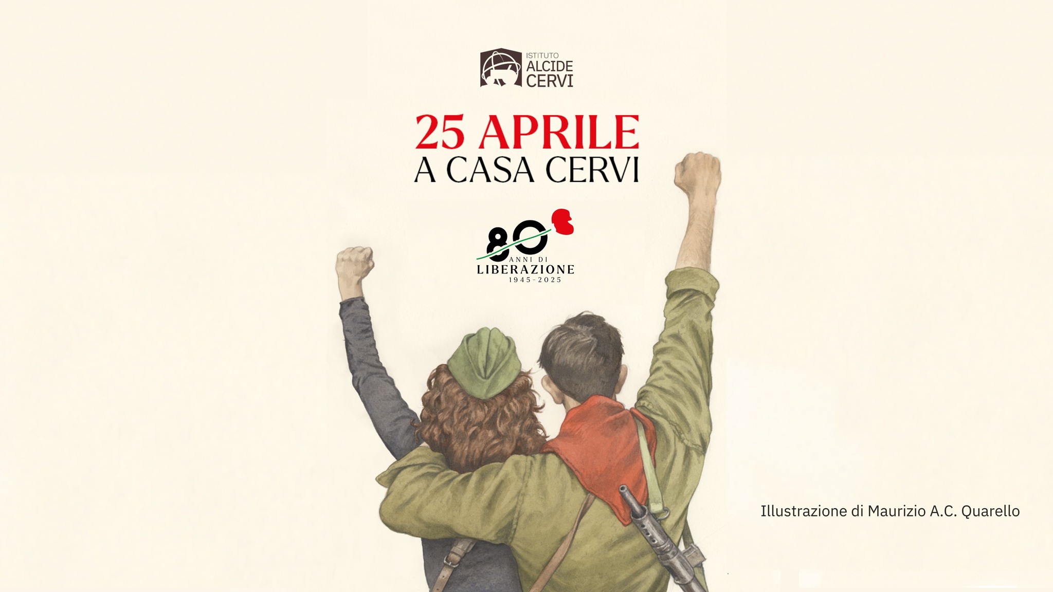 Festa della Liberazione a Casa Cervi: 25 aprile 2025 Potrebbe essere un contenuto grafico raffigurante 1 persona e il seguente testo "STITUTC ALCIDE Dr ALCIDE CERVI 25 APRILE A CASA CERVI ANNIHI LIBERAZIONE 1945 025 Illustrazione IlustrazinediMaurizioA.C.Qure di Maurizio A.C. Quarello"