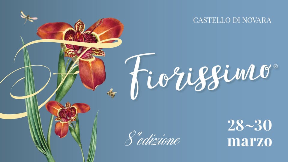 Fiorissimo al Castello – 8ª mostra mercato Florovivaistica Potrebbe essere un'immagine raffigurante il seguente testo "CASTELLO DI CASTELLODINOVAR. NOVARA Fiorissimo rissiuo 28~30 marzo 8 "edizione"