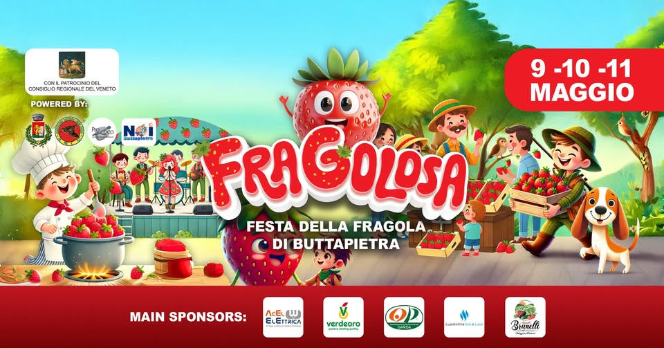 Evento Fragolosa – La Festa della Fragola Locandina Fragolosa – La Festa della Fragola - da venerdì 9 maggio - domenica 11 maggio 2025 ore 18:00