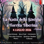 La Notte delle Streghe a Torrita Tiberina 🧙♀️ 2°Edizione 🧹 Potrebbe essere un'immagine raffigurante 1 persona e il seguente testo "Con il Patrocinio del Comne di Torrita Tiberina AnimaVerde erde La Notte delle Streghe a Torrita Tiberina 2°Edizione 5/6 LUGLIO 2025 Artisti di Strada Mercatino Esoterico Cartomanzia Street rooA Giochi per 'Bambini Esibizioni Musica orriia l'iberina Dalle 17:00 alle 02.00 Ingressot_iber _ibero"