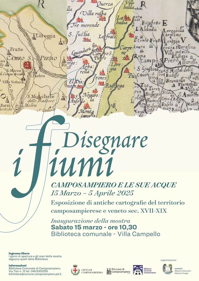 Evento MOSTRA DISEGNARE I FIUMI. Camposampiero e le sue acque Locandina MOSTRA DISEGNARE I FIUMI. Camposampiero e le sue acque - da sabato 15 marzo - sabato 29 marzo 2025 ore 10:30