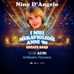 Nino D’Angelo • Acri @ Anfiteatro Romano 12.08 • Estate 2025 Nino D’Angelo – Acri – Anfiteatro Romano 12.08 – Estate 2025 a Acri (CS) il 12 agosto 2025