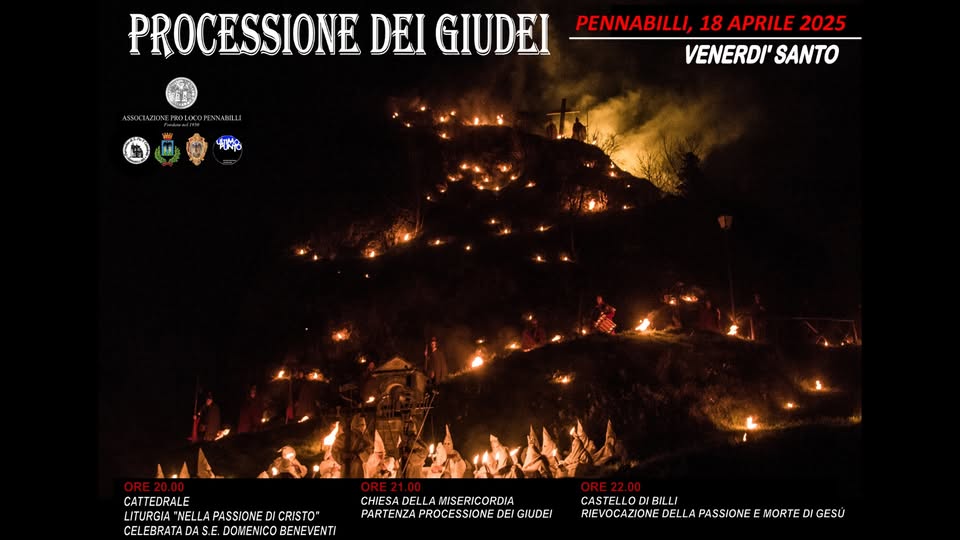 Processione dei Giudei a Pennabilli Potrebbe essere un'immagine raffigurante incendio e il seguente testo "PROCESSIONE DEI GIUDEI ASSCXTR/AINETRDLREPIERNAUILI ፍህንን PENNABILLI, 18 APRILE 2025 VENERDI' SANTO CATTEDRALE LITURGIA "NELLA PASSIONE ITURGIA'NELLAPASSIONEDICRISTO" DI CRISTO" CELEBRATA ATADAS.E.DOMENICOBENEVENTI DAS E. DOMENICO BENEVENTI CHIESA CHIESADELLAMISERICORDIA DELLA AMISERICORDIA PARTENZA PROCESSIONE PARTENZAPROCESIONEDEIGIUDEI DEI GIUDEI CASTELLODIBILLI RIE EVOCAZIONE MEYOCAZONEDELAPASNEMOREIE DELL PASSIONE MORTE DI GESÚ"