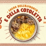 Sagra dell’Ossobuco e della Cotoletta ✦ Legnano Potrebbe essere un'immagine raffigurante pasta e il seguente testo "14 DELLA ŁOELLA SAGRA ЛИC COTOLEIP LEGNANO 14=16 1 16 CONTRADA SAN BERNARDINO MARZO -"