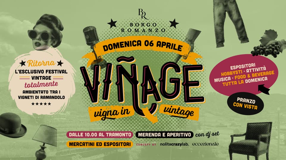 Evento Viñage Vigna In Vintage – 23 Marzo Locandina Viñage Vigna In Vintage – 23 Marzo - domenica 6 aprile ore 10:00 - 12:00