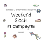 Weekend “Giochi in Campagna”! 🌸 Potrebbe essere un disegno raffigurante testo