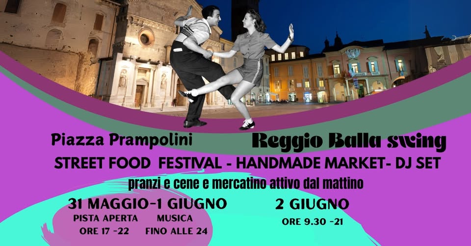 CRISTALLI & LEONI BUSKERS__Street food & handmade market Potrebbe essere un'immagine raffigurante 1 persona e il seguente testo "31 MAGGIO 1-2 GIUGNO REGGIO EMILIA GRISTALLI & LEONI buskers festival STREET STREETFOOD FOOD HANDMADE MARKET C PIAZZA PRAMPOLINI"