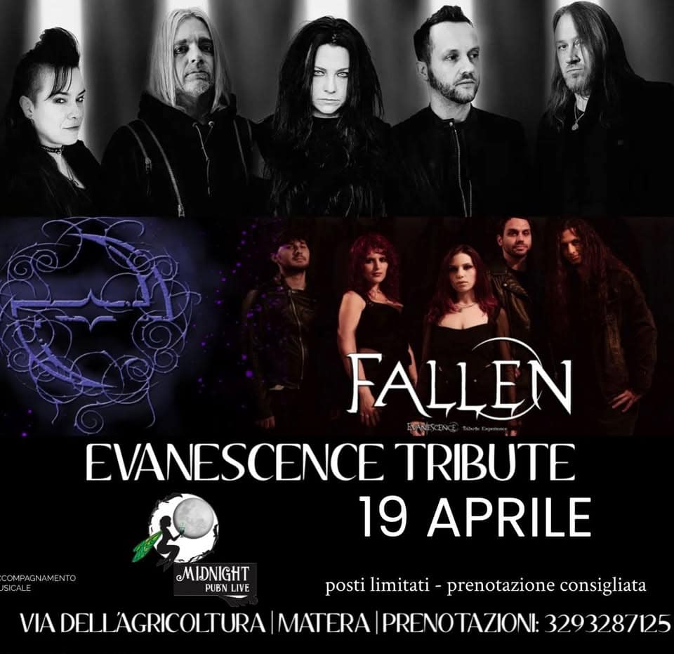 Evento Fallen – Evanescence Tribute Band Locandina Fallen – Evanescence Tribute Band - sabato 19 aprile ore 22:30 - 00:30