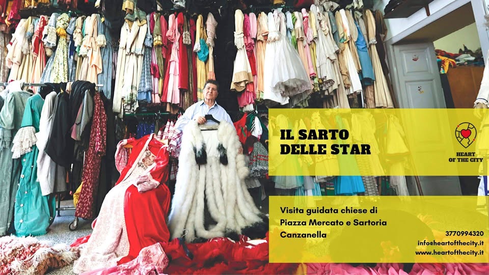 Evento Il Sarto delle Star – tour piazza mercato e sartoria Canzanella Locandina Il Sarto delle Star – tour piazza mercato e sartoria Canzanella - sabato 17 ottobre ore 10:30 - 12:30
