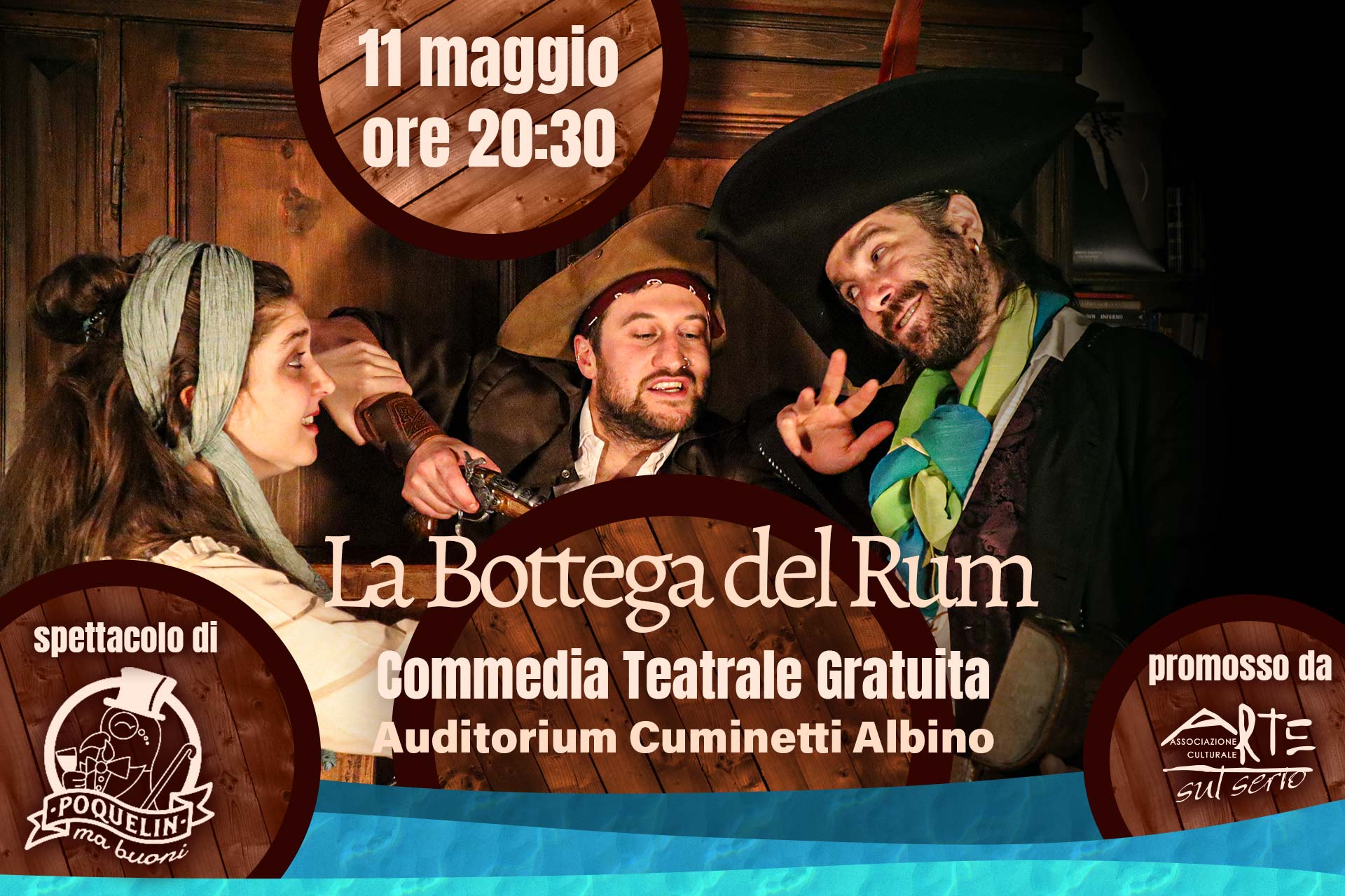 Evento La Bottega del Rum – Spettacolo Teatrale Gratuito Locandina La Bottega del Rum – Spettacolo Teatrale Gratuito - domenica 11 maggio ore 20:30 - 22:30