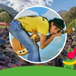 Lucio Corsi a Musicastelle Potrebbe essere un'immagine raffigurante 1 persona, frisbee e folla